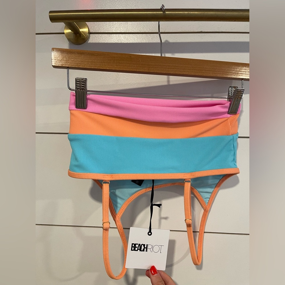 Beach Riot | Eva Bikini Top Crush Colorblock | Blue/Pink/Orange - Picture 7 of 7
